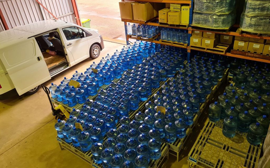 15L water bottles ready for delivery